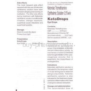 Acular, Ketorolac Tromethamine Opthalmic Solution information sheet 2