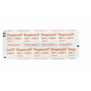 Dogmatil, Sulpiride 200mg Tablet Strip Back