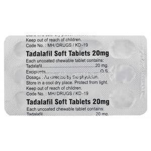 Tadasoft,  Tadalafil 20 mg blister