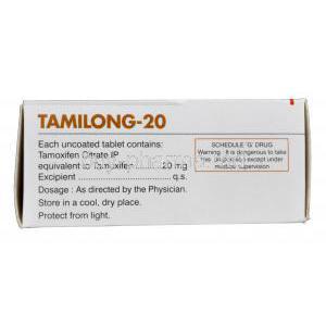 Tamilong, Tamoxifen 20mg Box Information