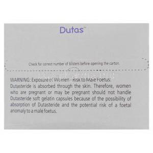 Dutas, Dutasteride 0.5 mg box top