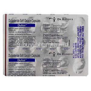 Dutas, Dutasteride 0.5 mg manufacturer data