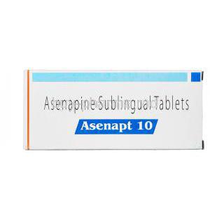 Asenapt 10, Generic Saphris, Asenapine 10mg Sublingual Box