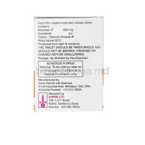 Etofree 600 ER, Generic Lodine, Etodolac 600mg Extended Release Box Information