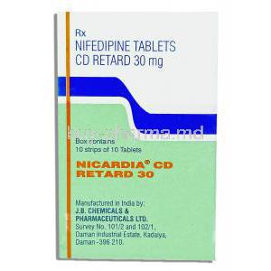 Nicardia CD, Generic Nifedical Xl,  Nifedipine 30 Mg Tablet (J.b. Chemical)