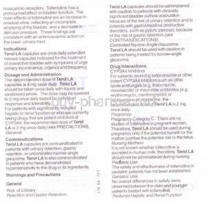 Generic Detrol LA  ,  Tolterodine  XR  2 mg information sheet 2