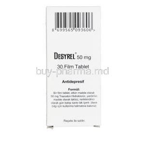 Desyrel 50, Trazodon 50mg Box Information