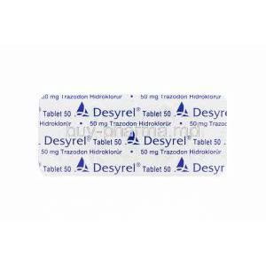 Desyrel 50, Trazodon 50mg Tablet Strip Back