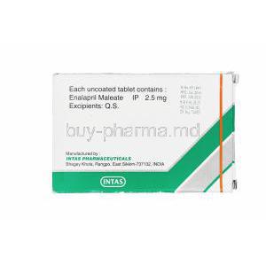 Enapril-2.5, Generic Vasotec, Enalapril Maleate 2.5mg Box Information