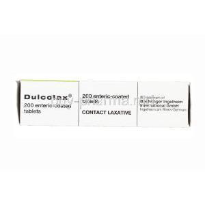 Dulcolax, Bisacodyl 5mg Box Side