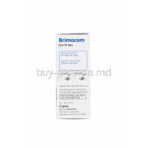 Brimocom, Generic Combigan, Brimonidine Tartrate 2mg and Timolol 5mg per ml Eye Drops 5ml Box Manufacturer Cipla