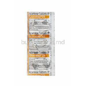 Glucobay, Acarbose 25mg Tablet Blister Pack Information