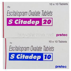 S Citadep, Escitalopram 10 mg 20 mg Tablet