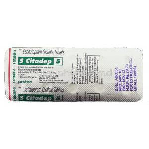 S Citadep, Escitalopram 5 mg packaging