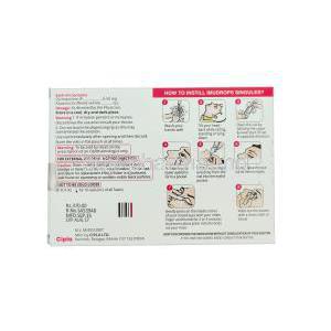 IMUDROPS Singules Eye Drops 0.05% 10 single use vials of 0.5ml each, Generic Restasis, Cyclosporine 0.50mg per ml Box Information