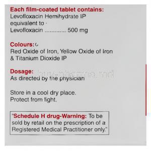Levoquin, Generic Levaquin, Levofloxacin 500 mg Tablet (Cipla) composition