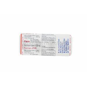 Forcan-200, Generic Diflucan, Fluconazole 200mg Tablet Strip Information