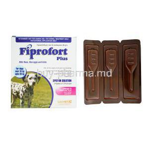 Fiprofort Plus Medium Dog 10-20kg 1.34ml x 3 Pipettes, Generic Frontline Plus, Fipronil 100 g per L and S-Methoprene 90 g per L