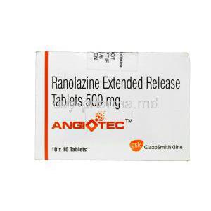 Angiotec, Ranolazine 500mg Extended Release Box