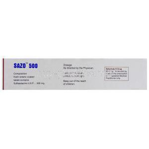 Sazo DR, Sulfasalazine 500 mg Wallace box warning