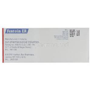 Fention ER, Generic  Dilantin, Phenytoin Sodium 100 mg Caution