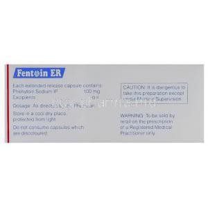 Fentoin ER, Generic  Dilantin, Phenytoin Sodium 100 mg  (Sun Pharma) info