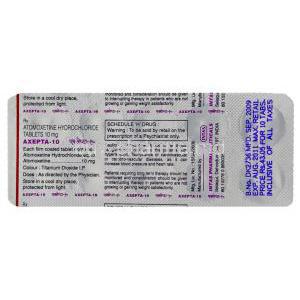 Axepta, Generic  Strattera, Atomoxetine 10 mg (Intas) Tablet