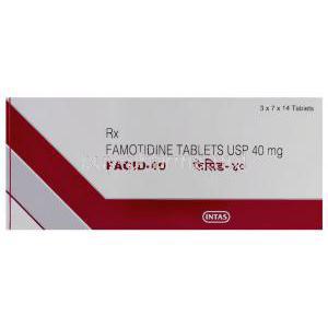 Generic  Pepcid, Facid Famotidine 40 mg Tablet (Intas) box