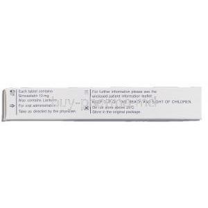 Simvastatin, Simvastatin 10mg Box Information