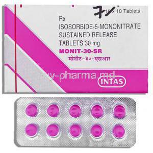 Monit SR, Generic Imdur,   Isosorbide Mononitrate 30 Mg Sr Tablet (Intas)