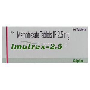 Imutrex, Generic  Rheumatrex , Methotrexate  2.5 mg  Tablet (Cipla)