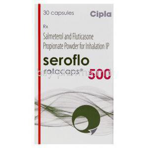 Seroflo, Salmeterol/ Fluticasone Propionate 50 mcg/ 500 mcg Rotacap box