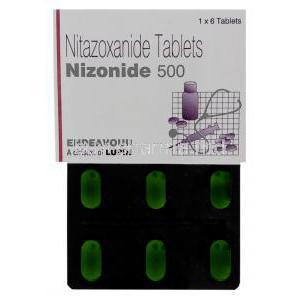 Annita, Generic Alinia, Nitazoxanide/ Nizonide 500 mg Tablets and box
