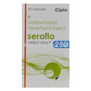 Seroflo Rotacaps 250, Salmeterol 50mcg and Fluticasone Propionate 250mcg Rotacaps Box
