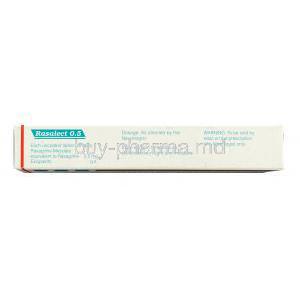 Rasalect, Rasagiline 0.5 mg box composition