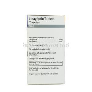 Trajenta, Linagliptin 5mg Box Information