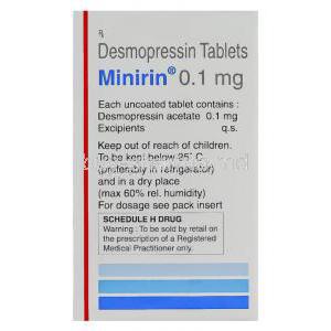 Generic DDAVP Minirin, Desmopressin 0.1 mg Tablet (Ferring Pharmaceuticals)  Box