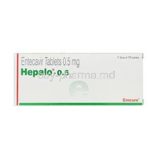 Hepalo - 0.5, Generic Baraclude, Entecavir 0.5mg Box