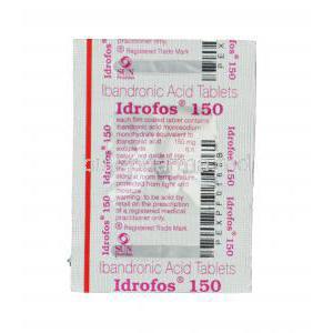 Idrofos 150, Generic Boniva, Ibandronic Acid 150mg Tablet Blister Pack Information