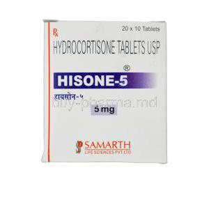 HISONE-5, Generic Cortef, Hydrocortisone 5mg Box