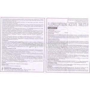 Floricot, Fludrocortisone Acetate 100 mcg information sheet 1