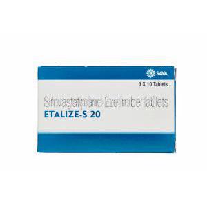 Etalize-S 20, Generic Vytorin, Simvastatin 20mg and Ezetimibe 10mg Box