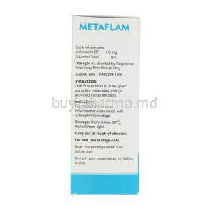 Metaflam Oral Suspension (Vet), Generic Metacam, Meloxicam BP 1.5mg 100ml Box Information