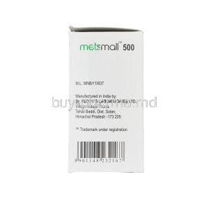 Metsmall 500, Generic Glucophage, Metformin HCl 500mg Sustained Release Box Manufacturer