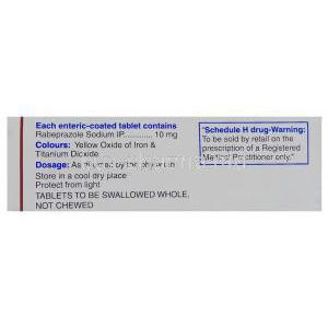 Rabacip, Rabeprazole 10 mg box composition