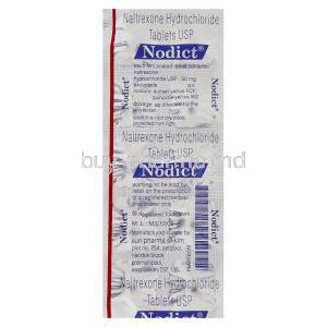 Nodict,  Generic Revia / Depade,  Naltrexone 50 Mg Sun Pharma  Tablet