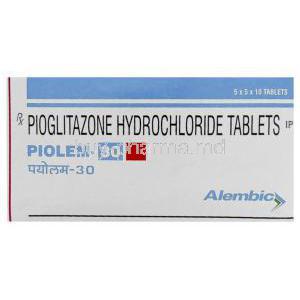 P-Glitz Generic Actos, Pioglitazone 30 mg Tablet Box