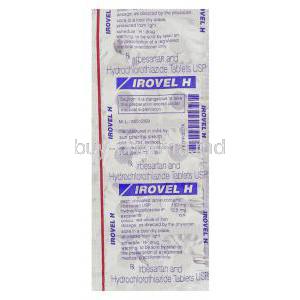 IROVEL-H, Irbesartan/ Hydrochlorothiazide 150 mg/ 12.5 mg Tablet packaging