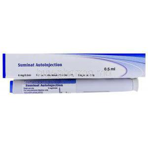 Suminat, Generic Imitrex, Sumatriptan Autoinjection 6 mg/ 0.5 ml box and injection