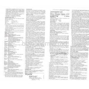 Loette, Levonorgestrel / Ethinyl Estradiol Information Sheet 1